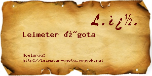 Leimeter Ágota névjegykártya